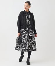 RBFAD30390 HIROKO BIS(ヒロコ ビス) 異素材ジョイントニットブルゾン ブラック