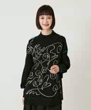 RBFAE50330 HIROKO BIS(ヒロコ ビス) ニュアンス刺繍アクセントニットプルオーバー ベージュ