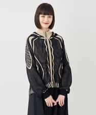 RBFAF01360 HIROKO BIS(ヒロコ ビス) ジャカードニットブルゾン ベージュ