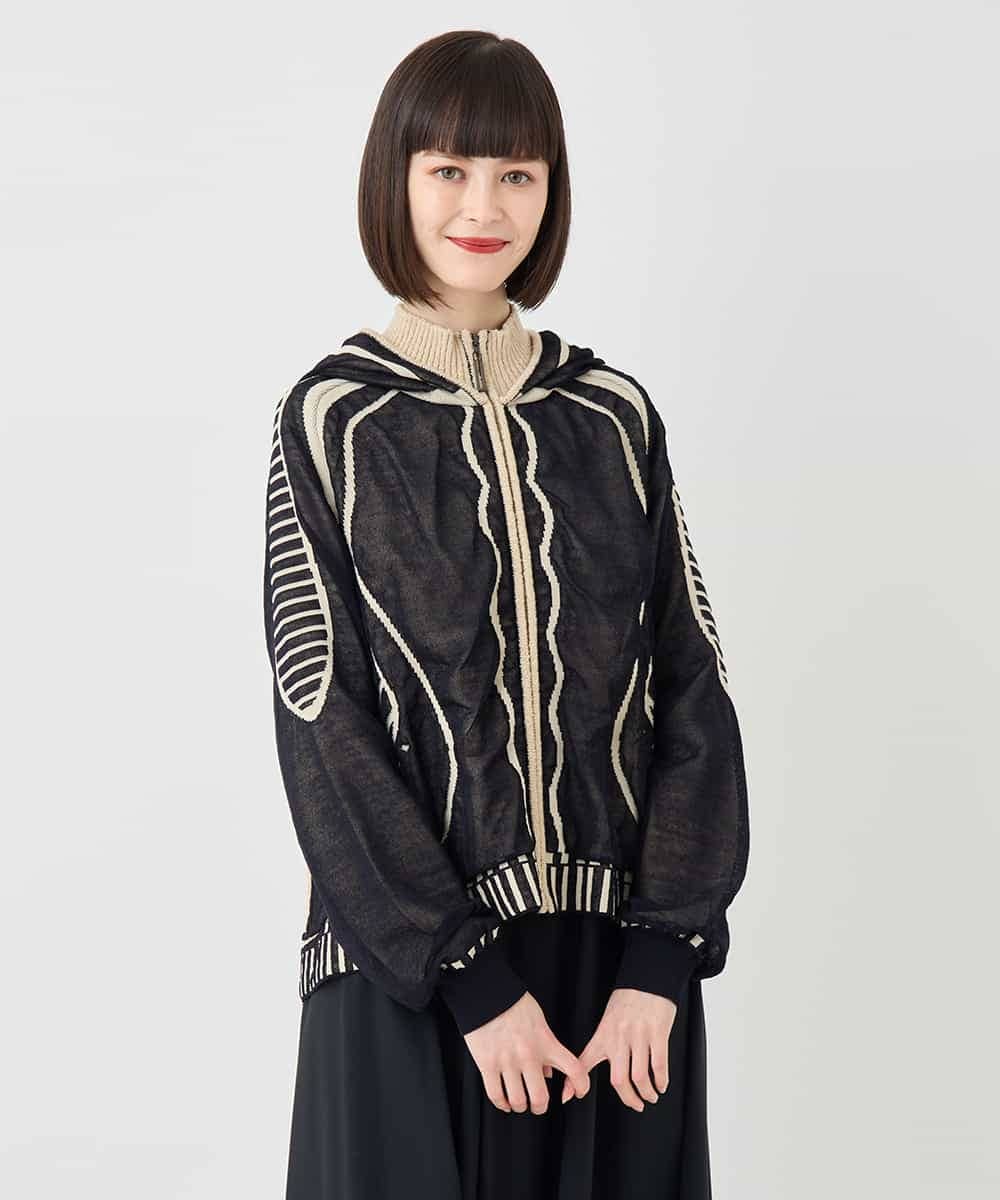 RBFAF01360 HIROKO BIS(ヒロコ ビス) ジャカードニットブルゾン ベージュ