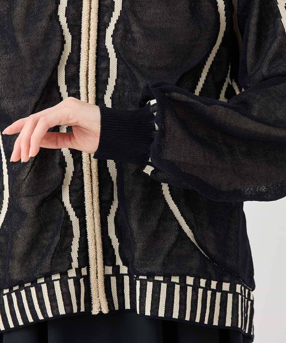 RBFAF01360 HIROKO BIS(ヒロコ ビス) ジャカードニットブルゾン ベージュ