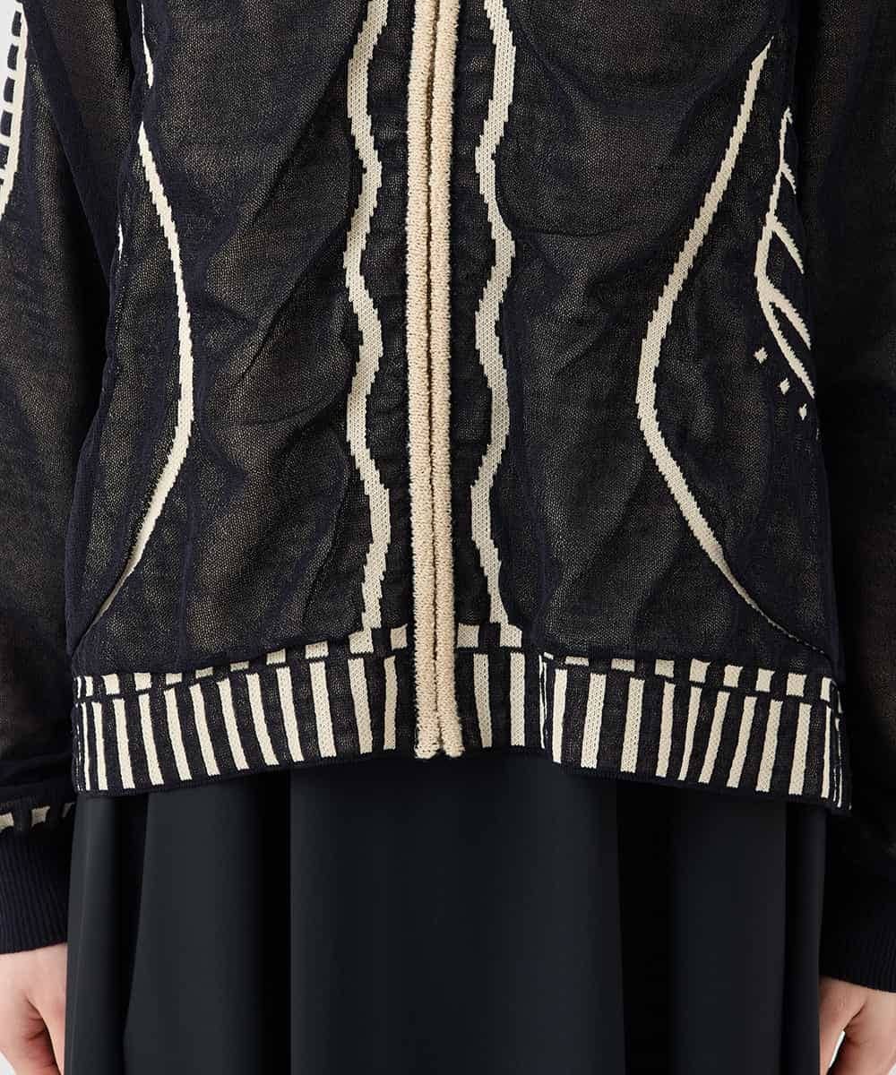 RBFAF01360 HIROKO BIS(ヒロコ ビス) ジャカードニットブルゾン ベージュ