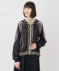 RBFAF01360 HIROKO BIS(ヒロコ ビス) ジャカードニットブルゾン ベージュ