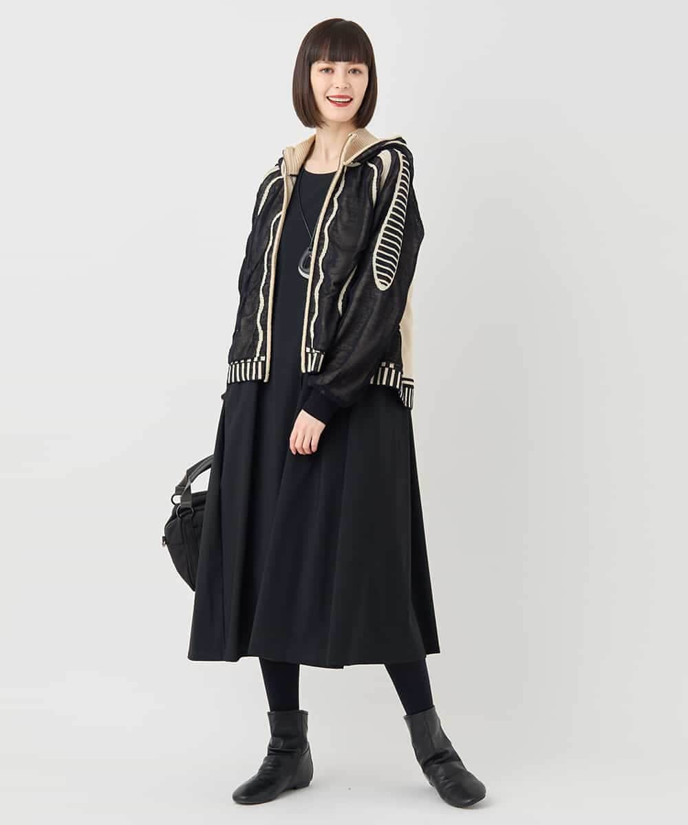 RBFAF01360 HIROKO BIS(ヒロコ ビス) ジャカードニットブルゾン ベージュ