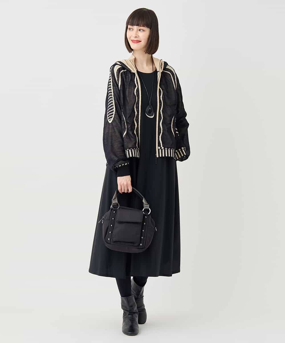 RBFAF01360 HIROKO BIS(ヒロコ ビス) ジャカードニットブルゾン ベージュ
