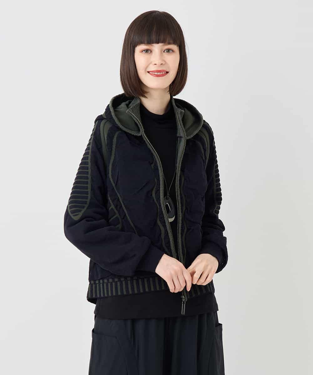 RBFAF01360 HIROKO BIS(ヒロコ ビス) ジャカードニットブルゾン ベージュ