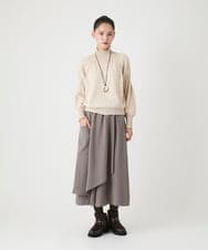 RBFAG31330 HIROKO BIS(ヒロコ ビス) 異素材MIXインターシャニットプルオーバー ベージュ