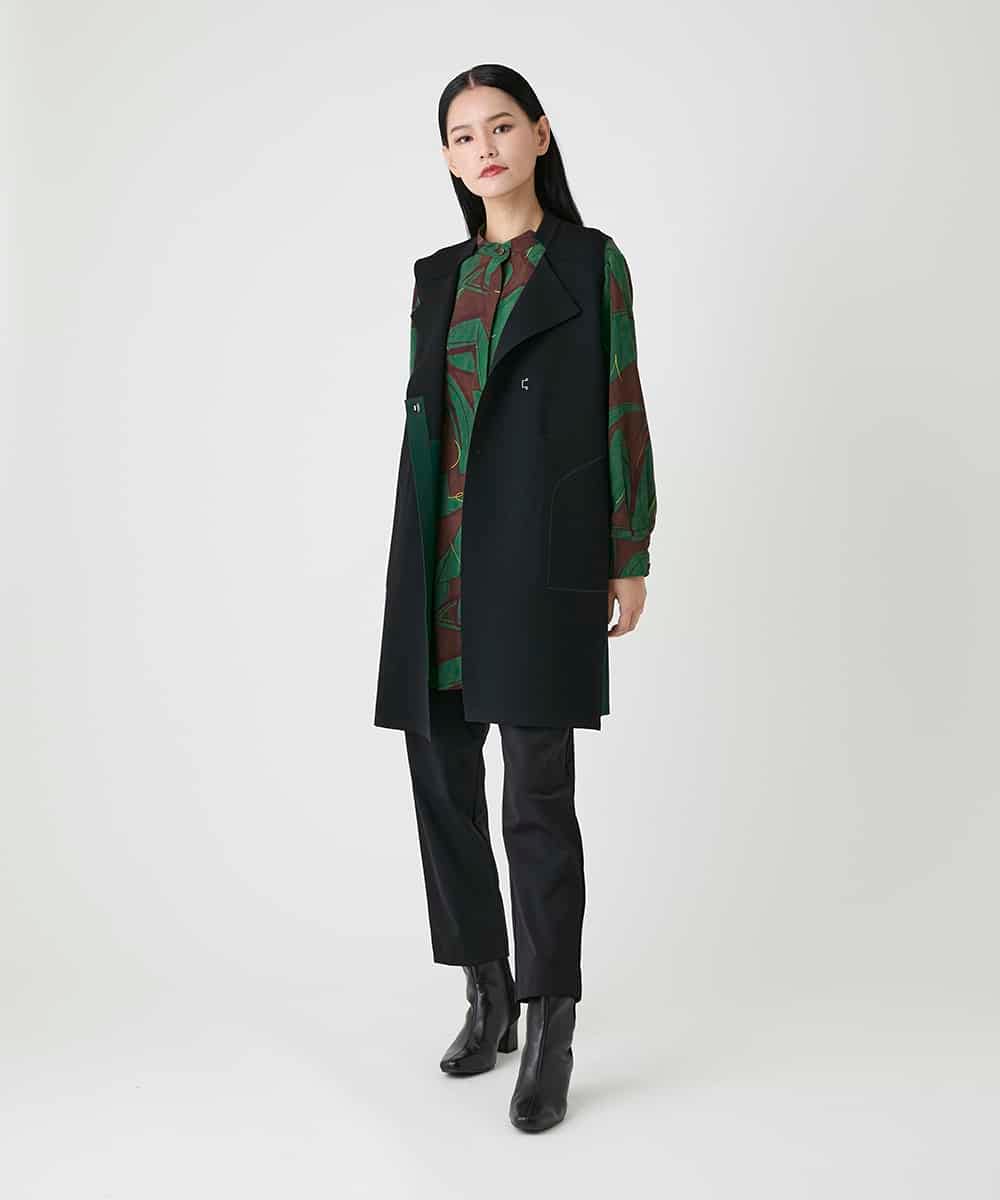 RBFAG45390 HIROKO BIS(ヒロコ ビス) バイカラーニットロングジレ ブラウン