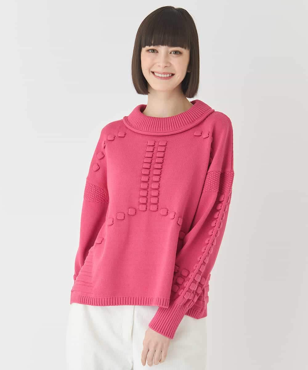 RBFCE86330 HIROKO BIS(ヒロコ ビス) バルキーニットデザインプルオーバー ピンク