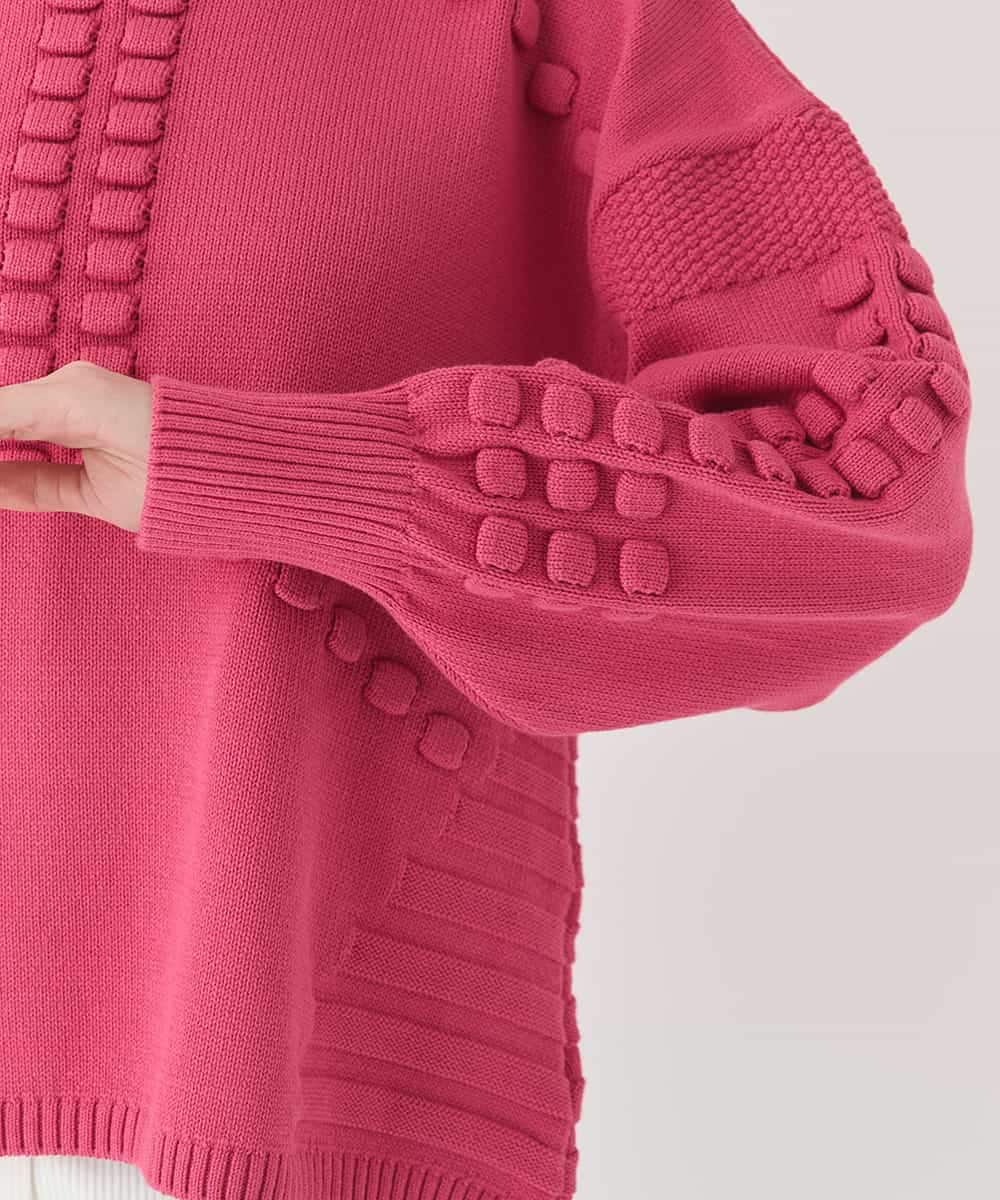 RBFCE86330 HIROKO BIS(ヒロコ ビス) バルキーニットデザインプルオーバー ピンク
