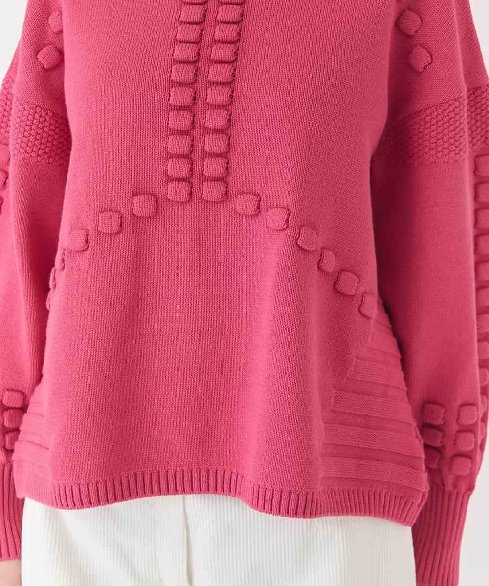 RBFCE86330 HIROKO BIS(ヒロコ ビス) バルキーニットデザインプルオーバー ピンク