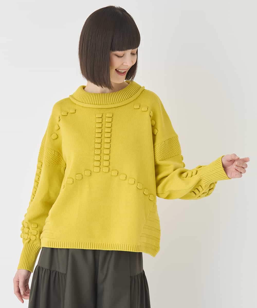 RBFCE86330 HIROKO BIS(ヒロコ ビス) バルキーニットデザインプルオーバー ピンク
