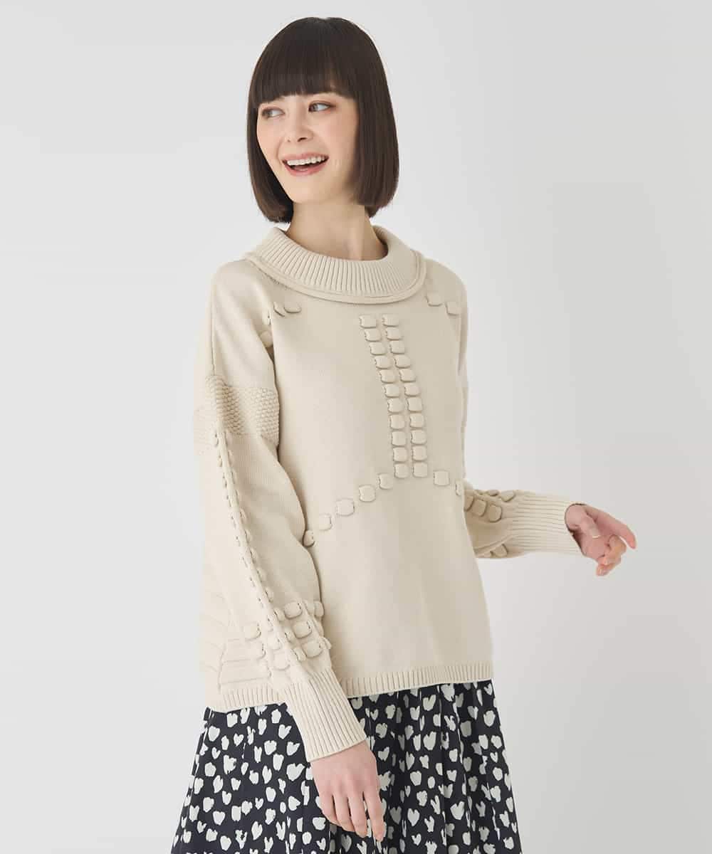 RBFCE86330 HIROKO BIS(ヒロコ ビス) バルキーニットデザインプルオーバー ピンク