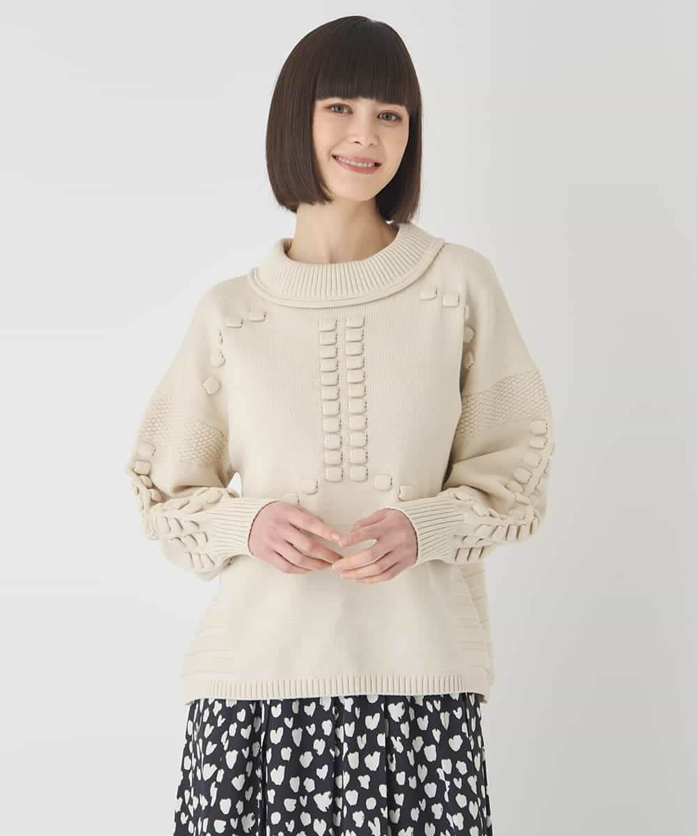 RBFCE86330 HIROKO BIS(ヒロコ ビス) バルキーニットデザインプルオーバー アイボリー