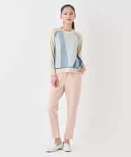 RBFDD02290 HIROKO BIS(ヒロコ ビス) ボーダーミックスニットプルオーバー イエロー