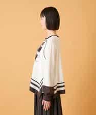 RBFED31360 HIROKO BIS(ヒロコ ビス) 花刺繍フレーム配色デザインプルオーバー ホワイト