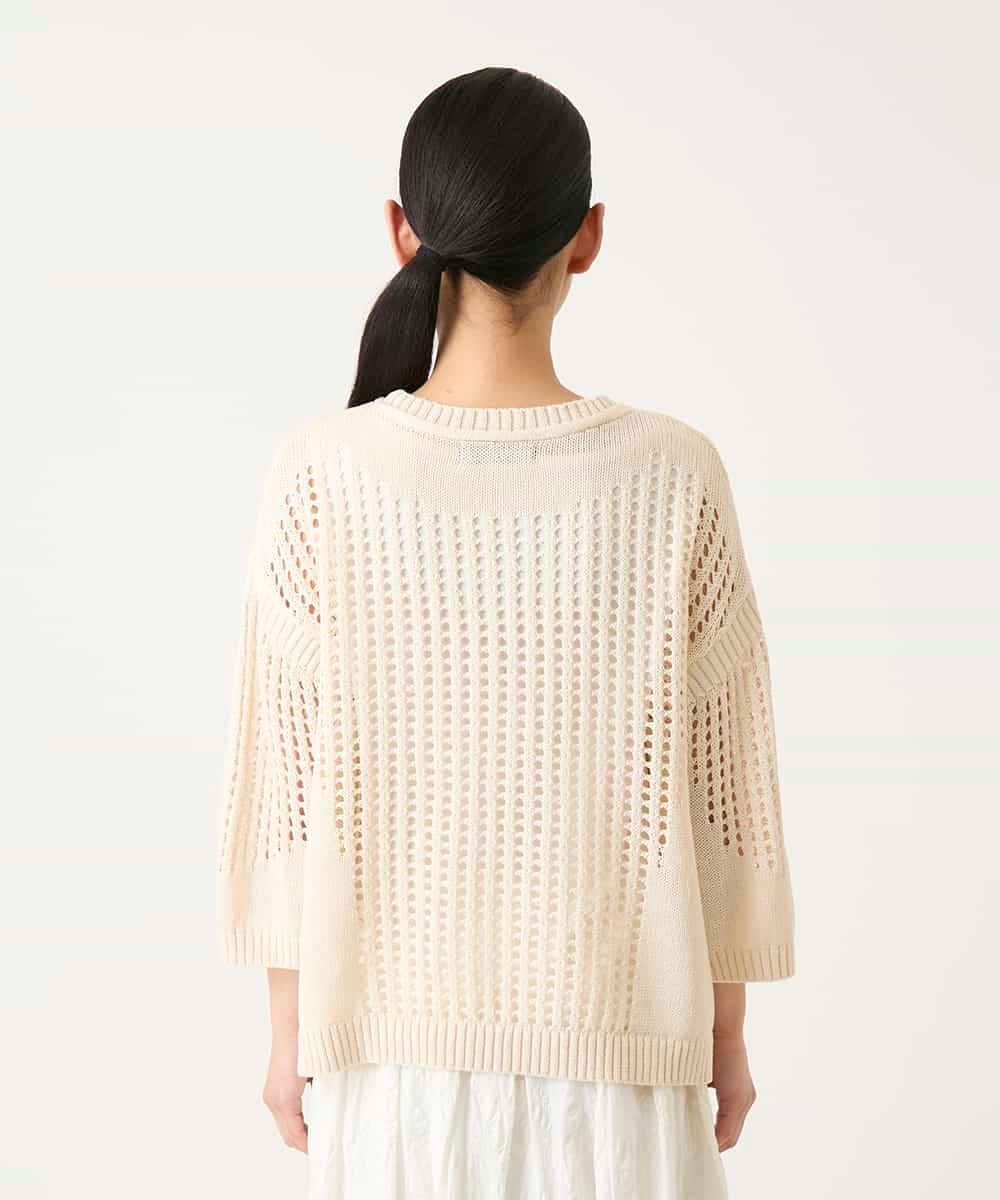 RBFFD41290 HIROKO BIS(ヒロコ ビス) ざっくりメッシュニットプルオーバー アイボリー