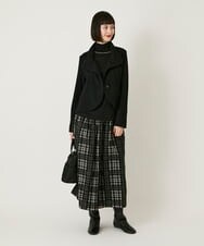 RBHAE52330 HIROKO BIS(ヒロコ ビス) チェックジャカードシャーリングスカート ブラック