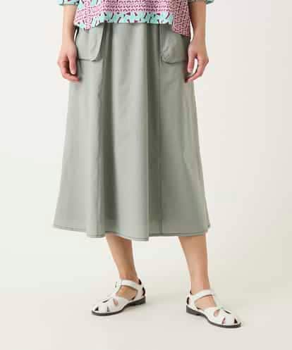 RBHFD31290 HIROKO BIS リネンライクアウトポケットフレアスカート /洗濯機で洗える