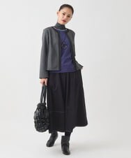 RBKAD10190 HIROKO BIS(ヒロコ ビス) 配色アクセントハイネックインナープルオーバー /洗える グリーン