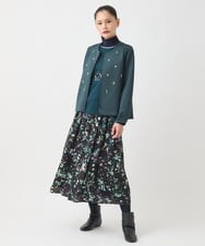 RBKAD10190 HIROKO BIS(ヒロコ ビス) 配色アクセントハイネックインナープルオーバー /洗える グリーン