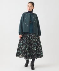 RBKAD10190 HIROKO BIS(ヒロコ ビス) 配色アクセントハイネックインナープルオーバー /洗える グリーン