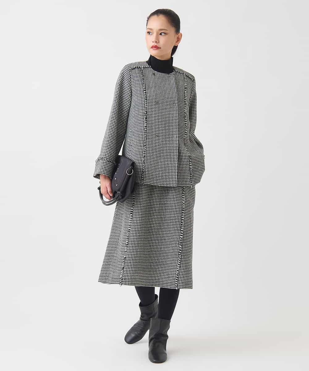 RBKAD10190 HIROKO BIS(ヒロコ ビス) 配色アクセントハイネックインナープルオーバー /洗える グリーン