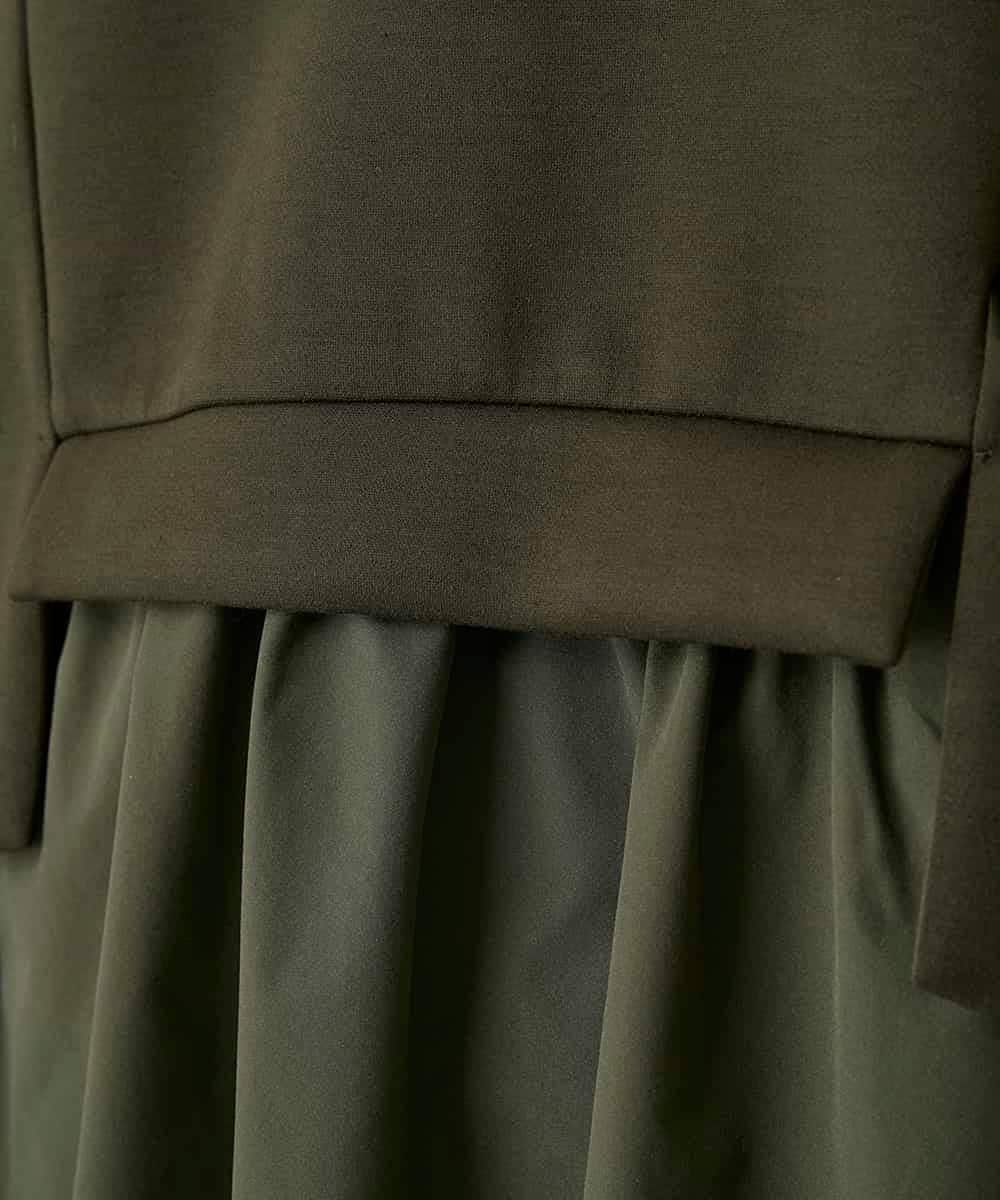 RBKAG11280 HIROKO BIS(ヒロコ ビス) ストレッチダンボールドッキングデザインチュニック /洗える カーキ