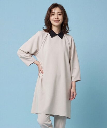RBKFA22360 HIROKO BIS 襟付きジャージーチュニックブラウス /洗濯機で洗える
