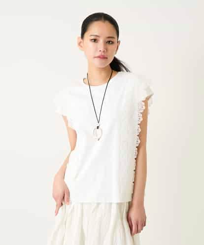 RBKFD30190 HIROKO BIS サイドレースフレンチスリーブカットソー /洗える