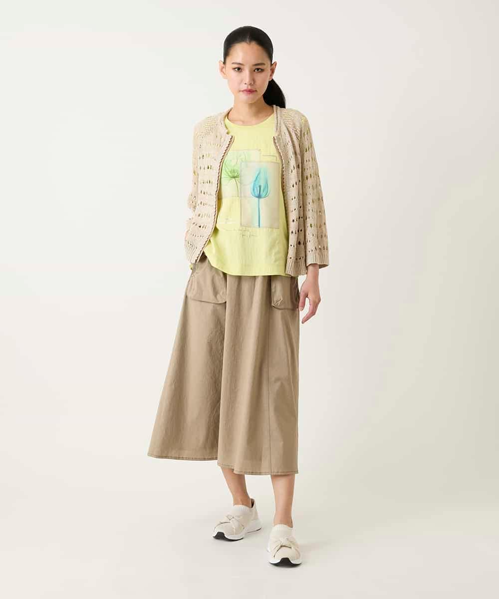 RBKFD38260 HIROKO BIS(ヒロコ ビス) 異素材ジョイントコラージュデザインカットソー /洗える イエロー