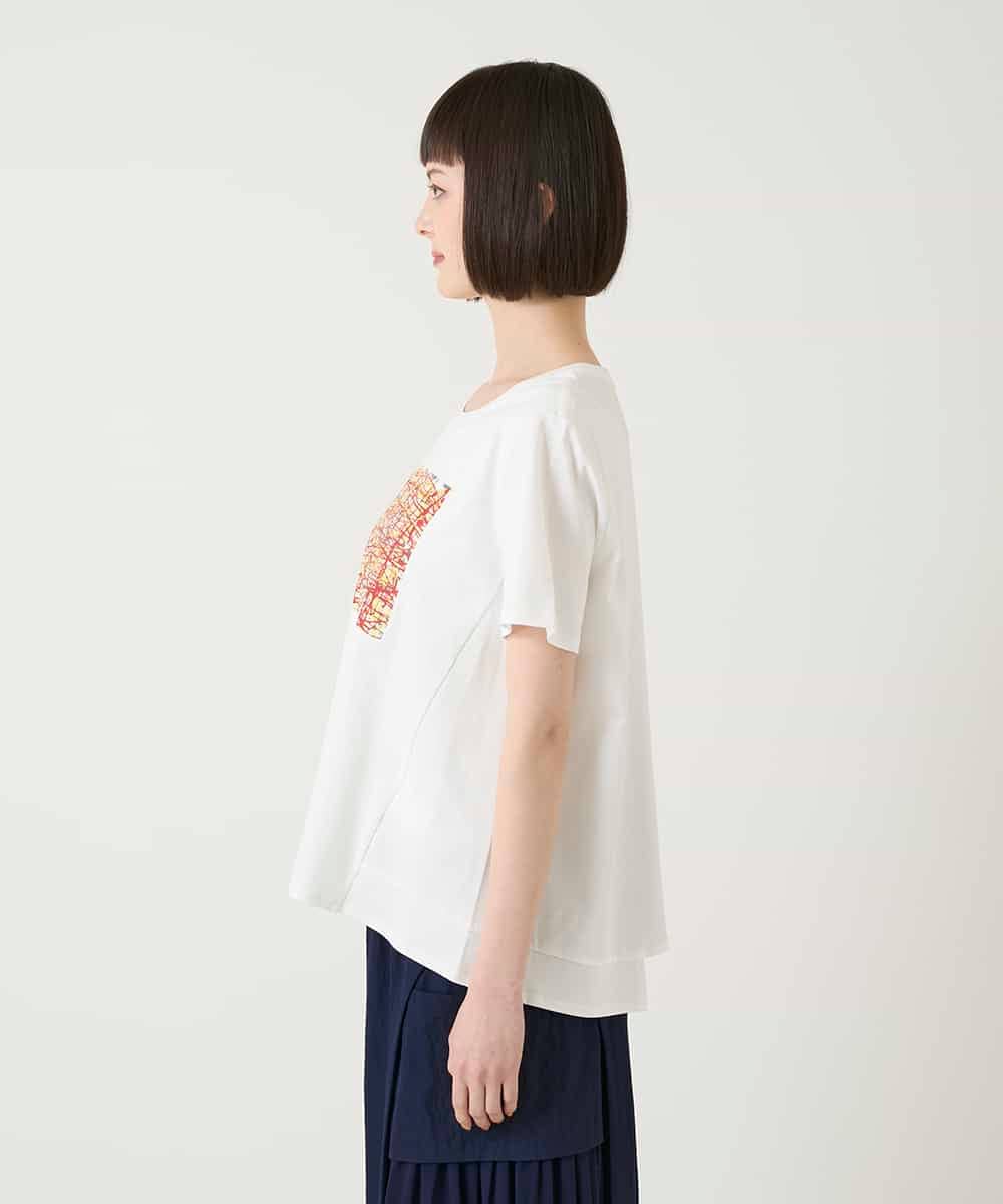 RBKGE50180 HIROKO BIS(ヒロコ ビス) 【接触冷感】ペイントグラフィックデザインカットソー ホワイト