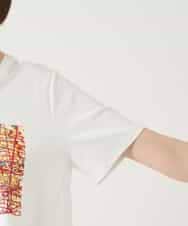 RBKGE50180 HIROKO BIS(ヒロコ ビス) 【接触冷感】ペイントグラフィックデザインカットソー ホワイト