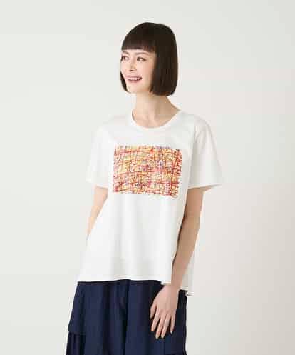 RBKGE50180 HIROKO BIS 【接触冷感】ペイントグラフィックデザインカットソー