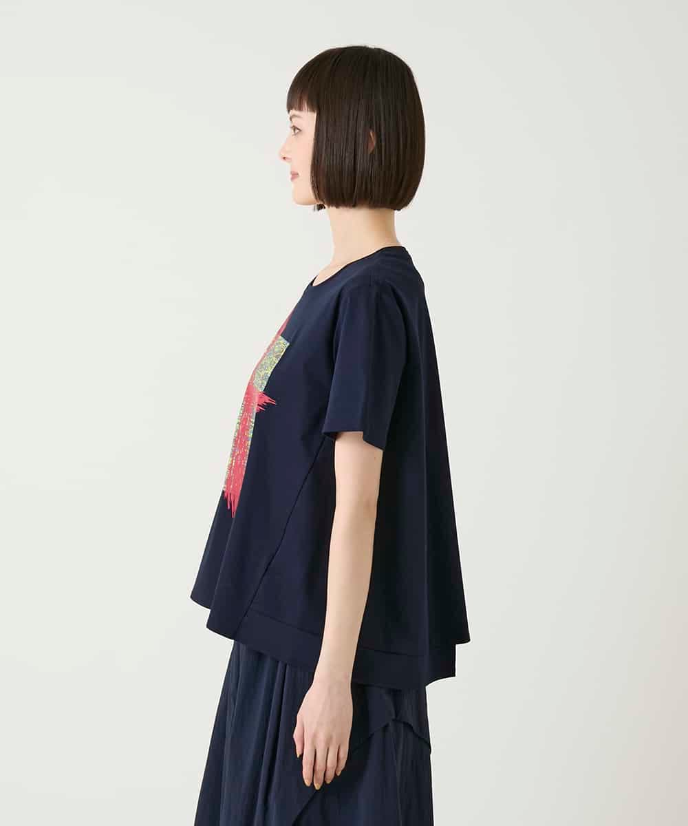 RBKGE50180 HIROKO BIS(ヒロコ ビス) 【接触冷感】ペイントグラフィックデザインカットソー ホワイト