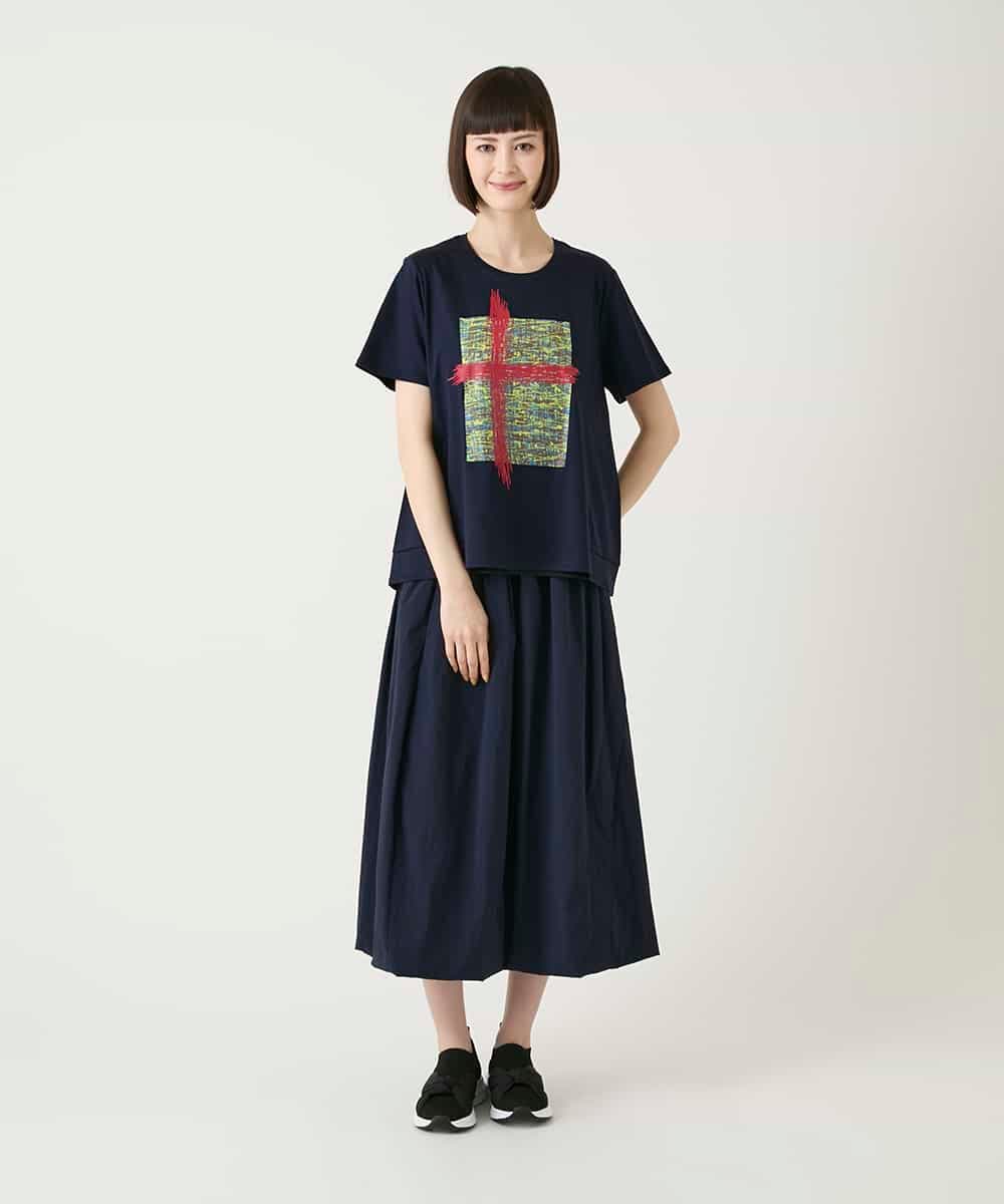 RBKGE50180 HIROKO BIS(ヒロコ ビス) 【接触冷感】ペイントグラフィックデザインカットソー ホワイト