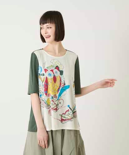 RBKGE51200 HIROKO BIS 【速乾】フクロウグラフィックカットソー