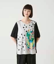 RBKGE51200 HIROKO BIS(ヒロコ ビス) 【速乾】フクロウグラフィックカットソー カーキ