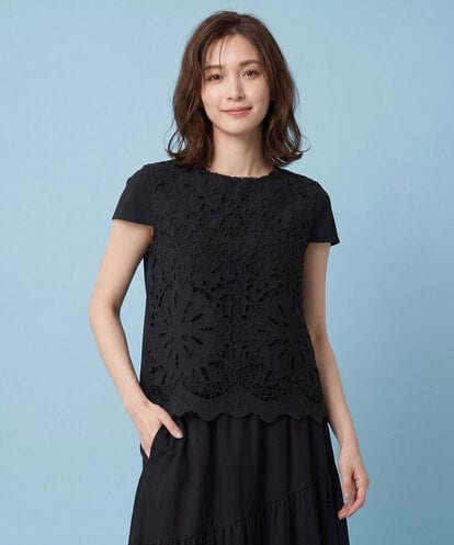 RBKHA15290  フラワーデコ刺繍ブラウス /洗える