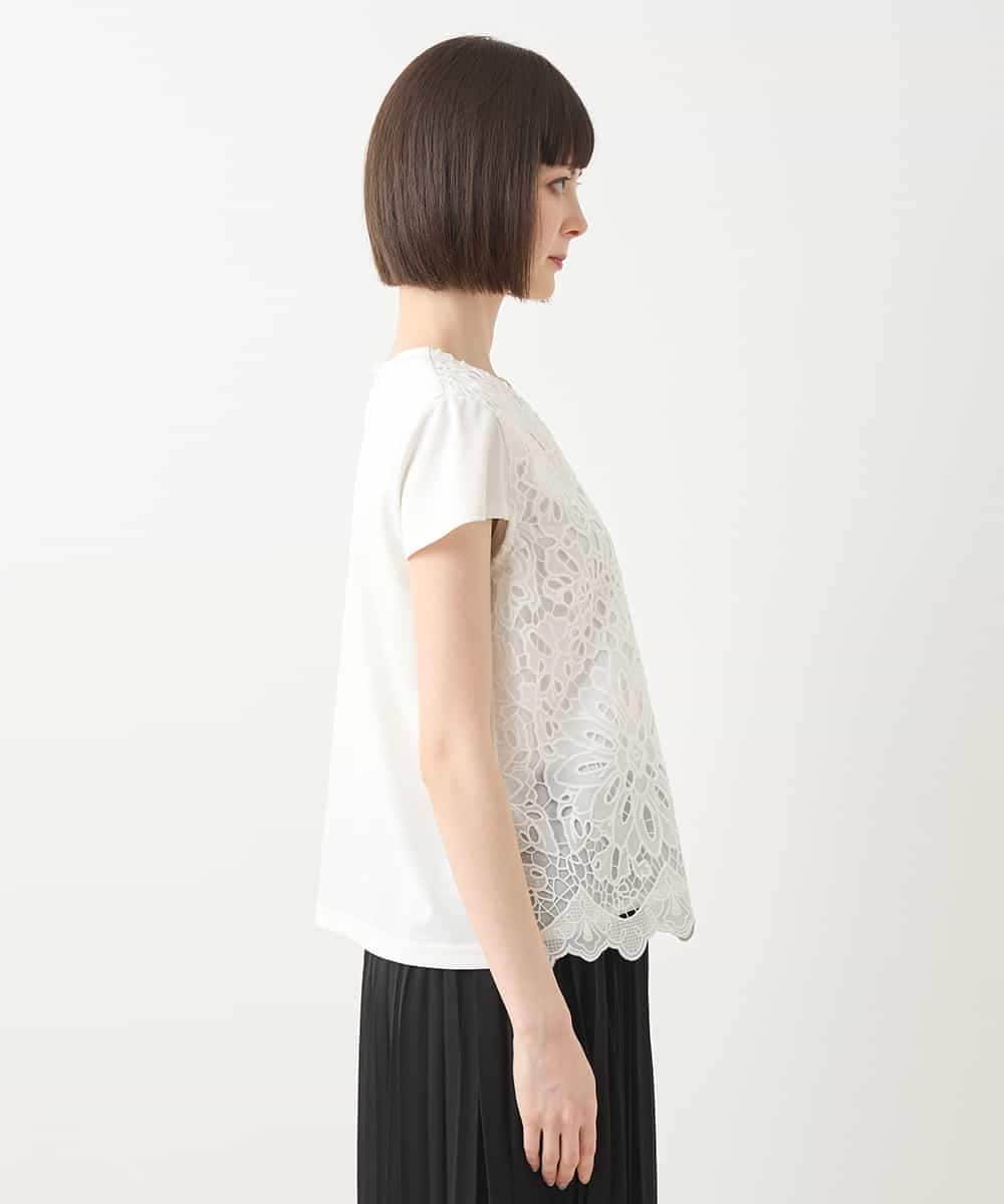 RBKHA15290 HIROKO BIS(ヒロコ ビス) フラワーデコ刺繍ブラウス /洗える ホワイト