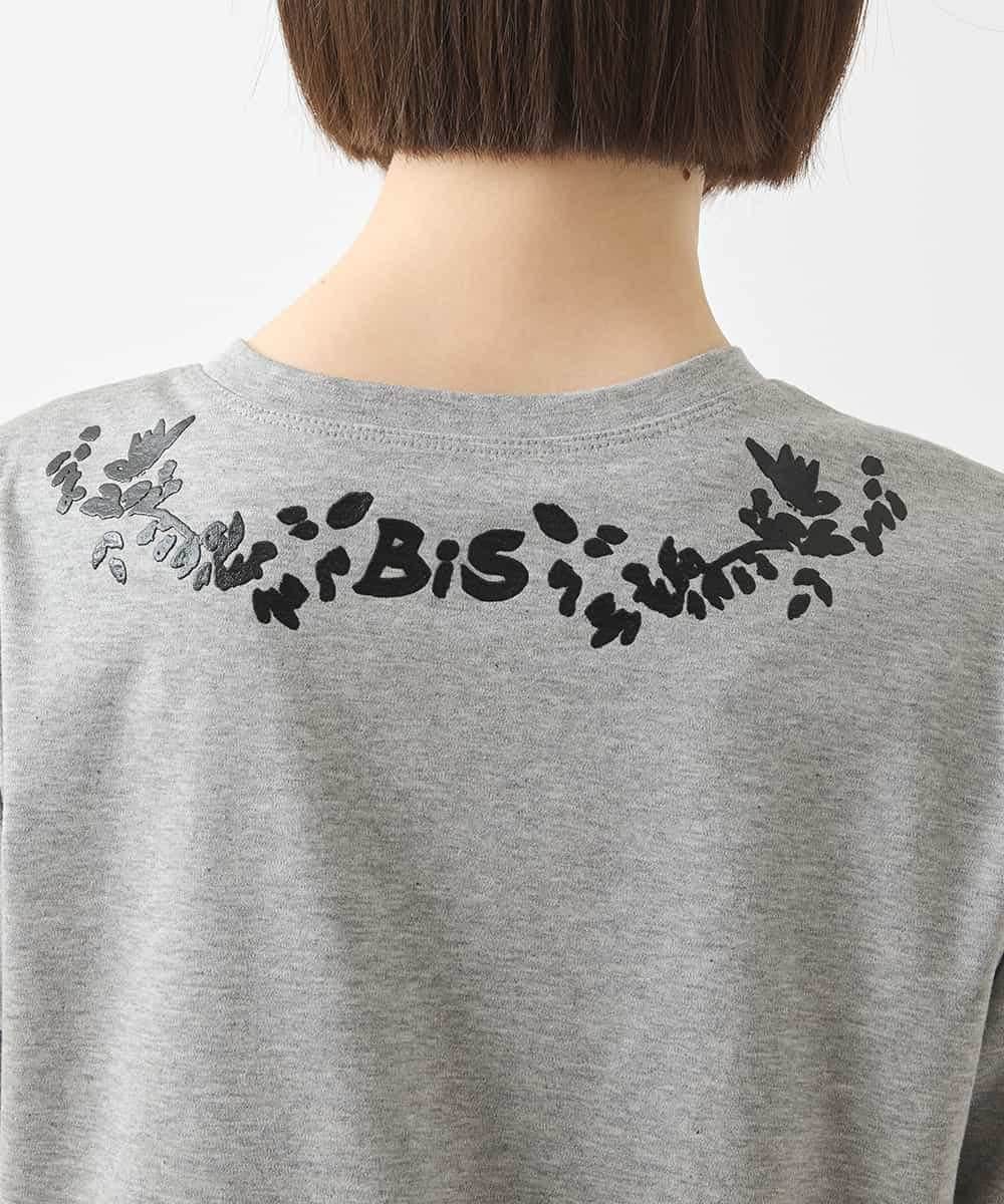 RBKHB33230 HIROKO BIS(ヒロコ ビス) コラージュプリントコットンカットソー /洗える ライトグレー
