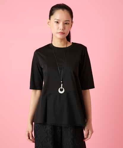 RBKHE25160 HIROKO BIS チュールジョイントアシンメトリーヘムカットソー /洗える