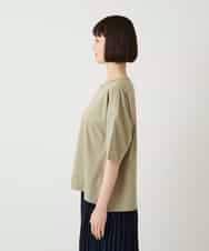 RBKIE10190 HIROKO BIS(ヒロコ ビス) 【接触冷感】ミシンステッチボクシーシルエットTシャツ /洗える カーキ