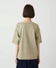 RBKIE10190 HIROKO BIS(ヒロコ ビス) 【接触冷感】ミシンステッチボクシーシルエットTシャツ /洗える カーキ