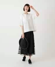 RBKIE10190 HIROKO BIS(ヒロコ ビス) 【接触冷感】ミシンステッチボクシーシルエットTシャツ /洗える カーキ