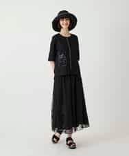 RBKIE10190 HIROKO BIS(ヒロコ ビス) 【接触冷感】ミシンステッチボクシーシルエットTシャツ /洗える カーキ