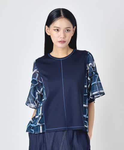 RBKJD07260 HIROKO BIS 変形チェックジョイントデザインカットソー