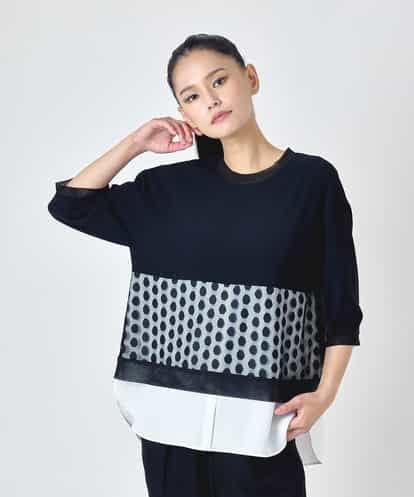RBKJD09270 HIROKO BIS ドットメッシュレイヤードデザイントップス