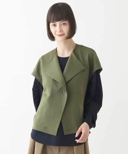 RBKJW13270 HIROKO BIS バック配色リブダンボールニットジレ /洗える
