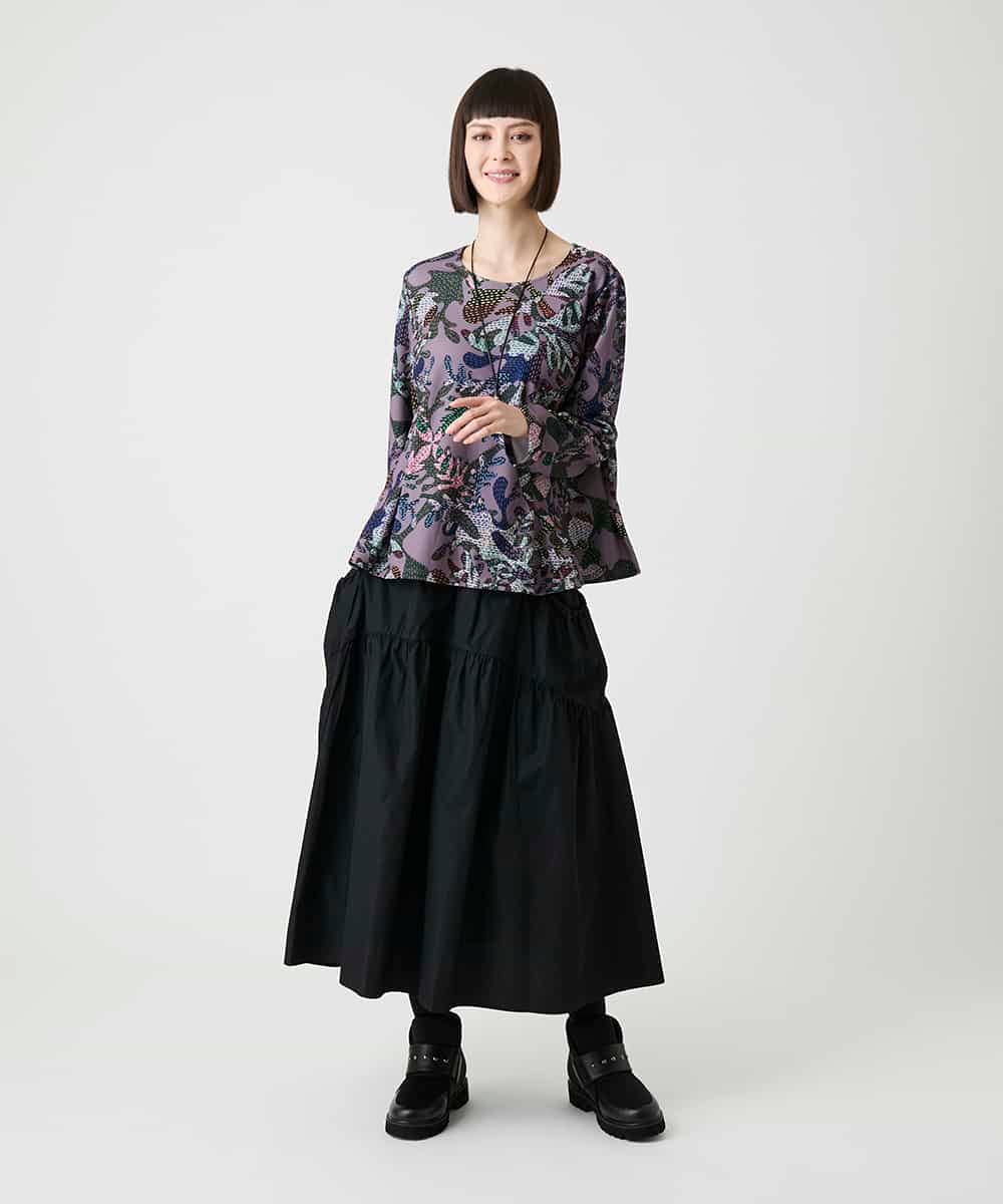 RBKLE19260 HIROKO BIS(ヒロコ ビス) ボタニカルプリントダンボールカットソー /洗濯機で洗える グリーン